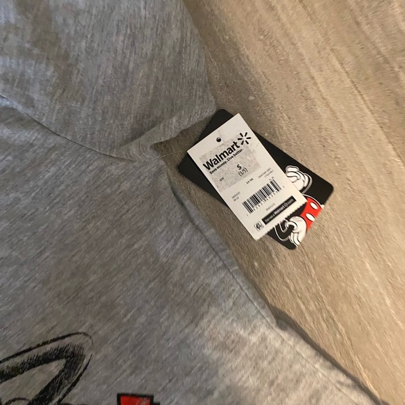 New Nwt Disney Womans Small Mickey Mouse t-shirt Top gray distressed super soft - Picture 2 of 5